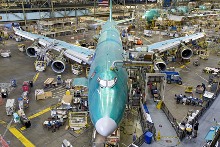 Boeing Engines hung on 747-8F